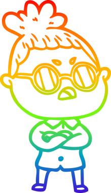 Gökkuşağı gradyan çizimi bir insan tarafından çizilmiş bir çizgi film.