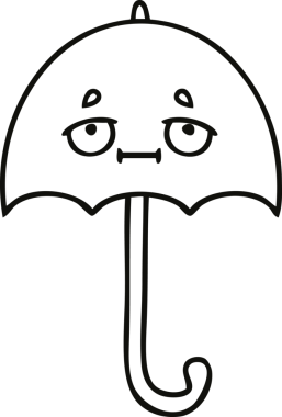 Bir insan tarafından çizilmiş şemsiye çizimi