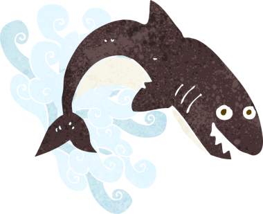 Bir insan tarafından çizilmiş bir köpek balığı.