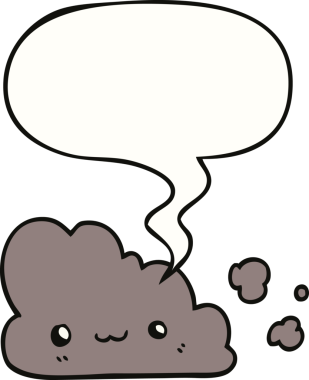 Bir insan tarafından çizilmiş tatlı bir çizgi film bulutu.