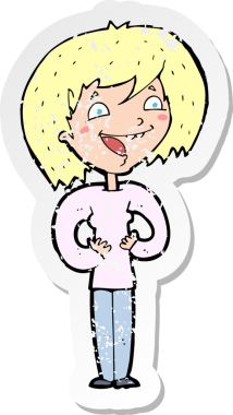 Bir insan tarafından çizilmiş heyecanlı bir karikatürün gerilimli yapıştırması.