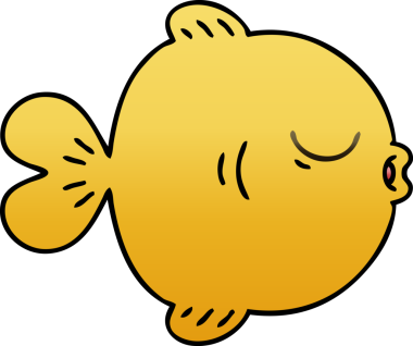 bir insan tarafından çizilmiş gölgelenmiş garip karikatür balığı.