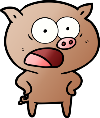 Bir insan tarafından çizilmiş domuz bağırması.