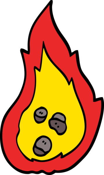 Bir insan tarafından çizilmiş karalama tarzı yanan kömür.