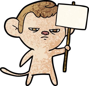 Bir insan tarafından çizilmiş çizgi maymun.