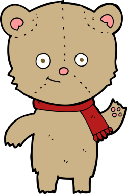 Bir insan tarafından çizilmiş oyuncak ayı.