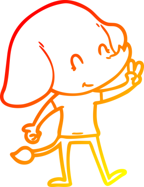 Bir insan tarafından çizilmiş şirin bir fil çizimi.