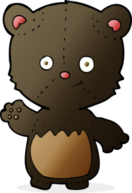 Bir insan tarafından çizilmiş küçük siyah ayı.