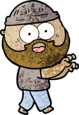 Karikatür sakallı adam bir insan tarafından çizilmiş.