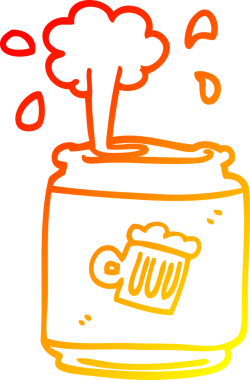 Bir insan tarafından çizilmiş bir bira kutusunun sıcak çizgi çizimi