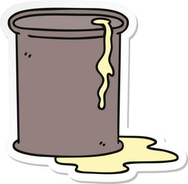 Bir insan tarafından çizilmiş garip bir yağ fıçısının çıkartması.