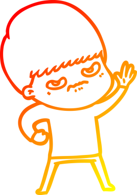 Bir insan tarafından çizilmiş kızgın bir çizgi film çocuğu çizimi.