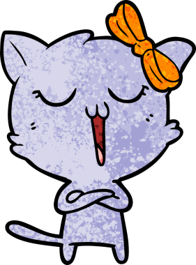 Bir insan tarafından çizilmiş çizgi film kedisi.