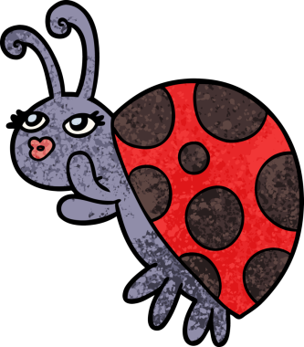 bir insan tarafından çizilmiş uğur böceği çizgi filmi