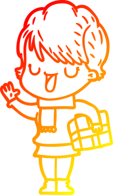 Bir insan tarafından çizilmiş bir karikatür kadın çizimi.