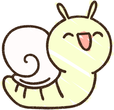 Bir insan tarafından çizilmiş şirin Salyangoz Tebeşiri