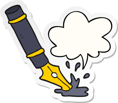 bir insan tarafından çizilmiş konuşma kabarcığı etiketli dolmakalem.