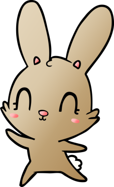 Bir insan tarafından çizilmiş sevimli çizgi film tavşanı