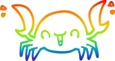 gökkuşağı gradyan çizgi çizimi bir insan tarafından çizilmiş bir yengeç