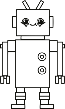Bir insan tarafından çizilmiş robot çizimi