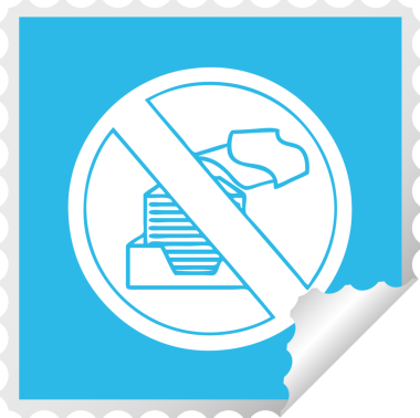 Bir insan tarafından çizilmiş kağıtsız bir ofis sembolünün kare soyma etiketi.