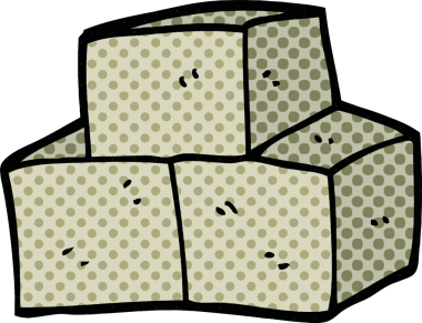 bir insan tarafından çizilmiş karikatür esinti blokları