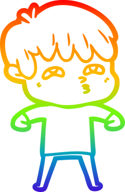 Gökkuşağı gradyanı çizimi Bir insan tarafından çizilmiş tuhaf bir çizgi