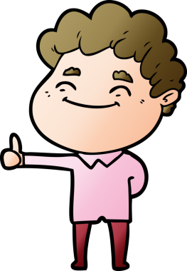 Bir insan tarafından çizilmiş çizgi film dostu bir adam.