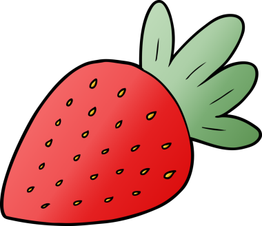 Bir insan tarafından çizilmiş çilek çizgi filmi.