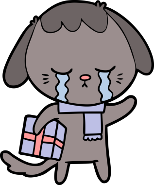 Bir insan tarafından çizilmiş ağlayan bir köpek.