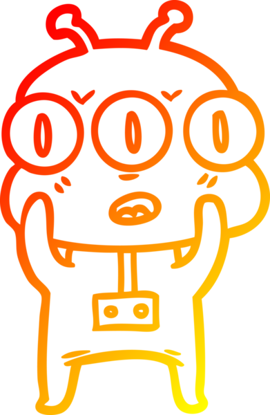 Bir insan tarafından çizilmiş üç gözlü bir karikatür çizimi.