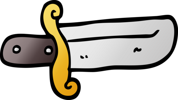 vektör gradyan çizim karikatürü bir insan tarafından çizilmiş küçük hançer