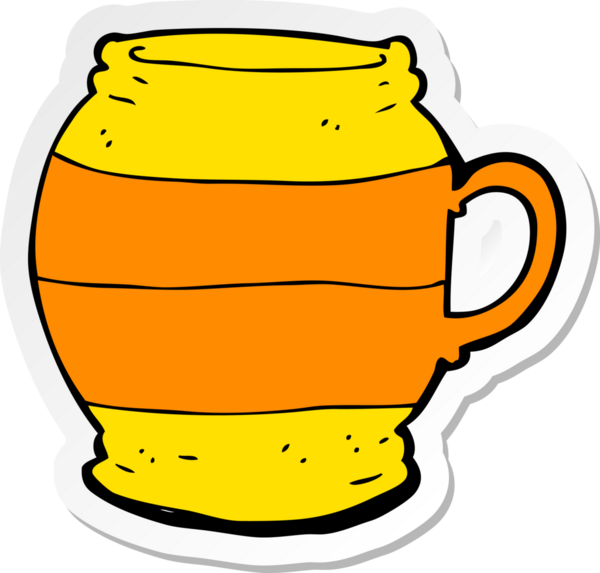 Bir insan tarafından çizilmiş büyük bir karikatür çıkartması.