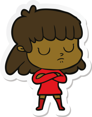 Bir insan tarafından çizilmiş ilgisiz bir karikatür çıkartması.