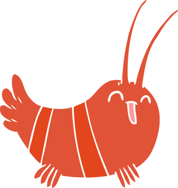 Bir insan tarafından çizilmiş düz renkli kerevit.