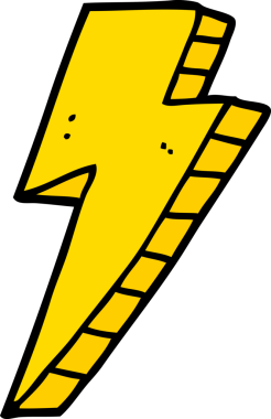 bir insan tarafından çizilmiş karikatür yıldırımı