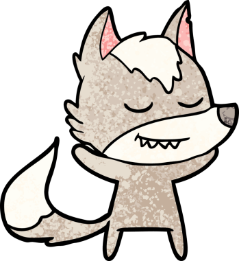 Bir insan tarafından çizilmiş dost canlısı bir kurt.