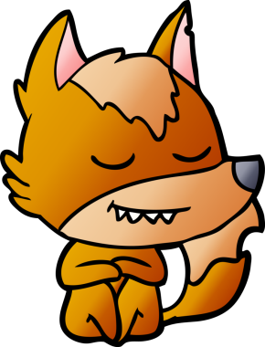 Bir insan tarafından çizilmiş tilki çizgi film karakteri