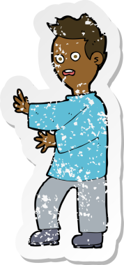 Bir insan tarafından çizilmiş bir karikatürün gerilimli çıkartması.