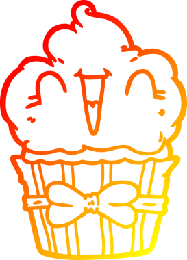 Bir insan tarafından çizilen mutlu çizgi film kekinin çizimi.