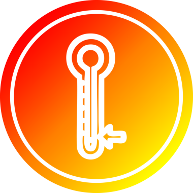 Bir insan tarafından çizilmiş düşük sıcaklık dairesel simgesi