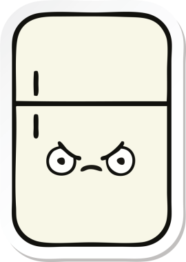 Bir insan tarafından çizilmiş şirin bir buzdolabı etiketi.