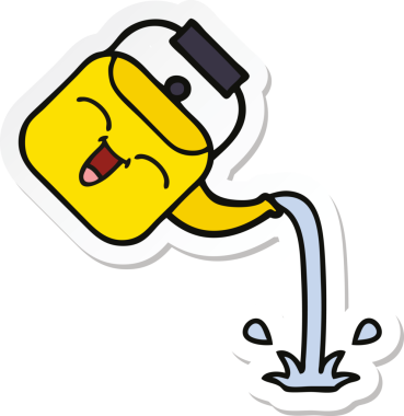 Bir insan tarafından çizilmiş tatlı bir karikatür çıkartması.