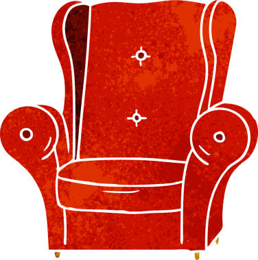 Bir insan tarafından çizilmiş eski bir koltuk karalaması.