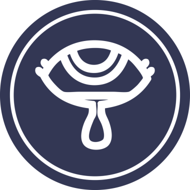 Ağlayan göz yuvarlak simgesi insan tarafından çizilmiş.