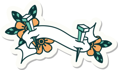 Bir insan tarafından çizilmiş demir çivi amblemli dövme stili.