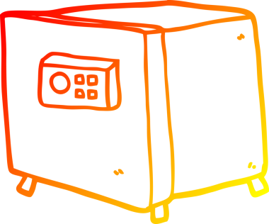 Bir insan tarafından çizilmiş bir kasanın sıcak çizgi çizimi.