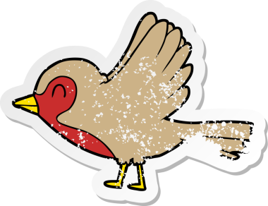 Bir insan tarafından çizilen Robin çizgi filminin sıkıntılı çıkartması.