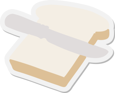 Bir insan tarafından çizilmiş mutlu tost etiketi.