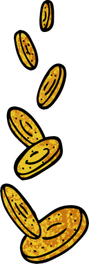 Bir insan tarafından çizilen grunge desenli resimli paralar.